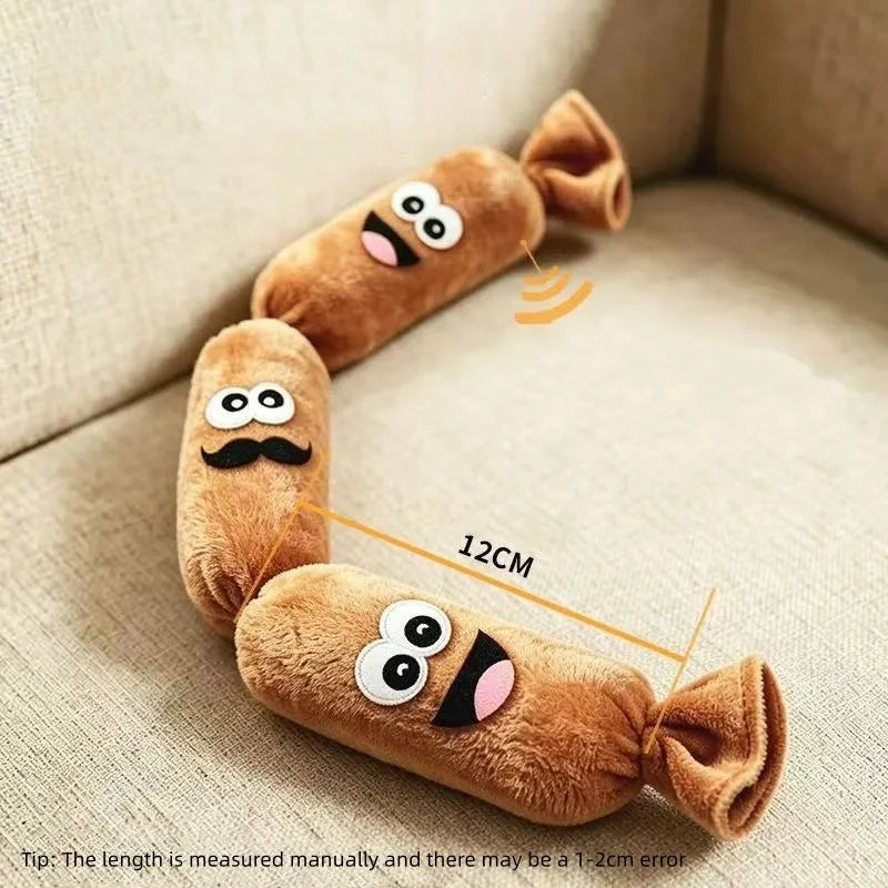 Sausage Shaped Squeaky Plush Dog Toy