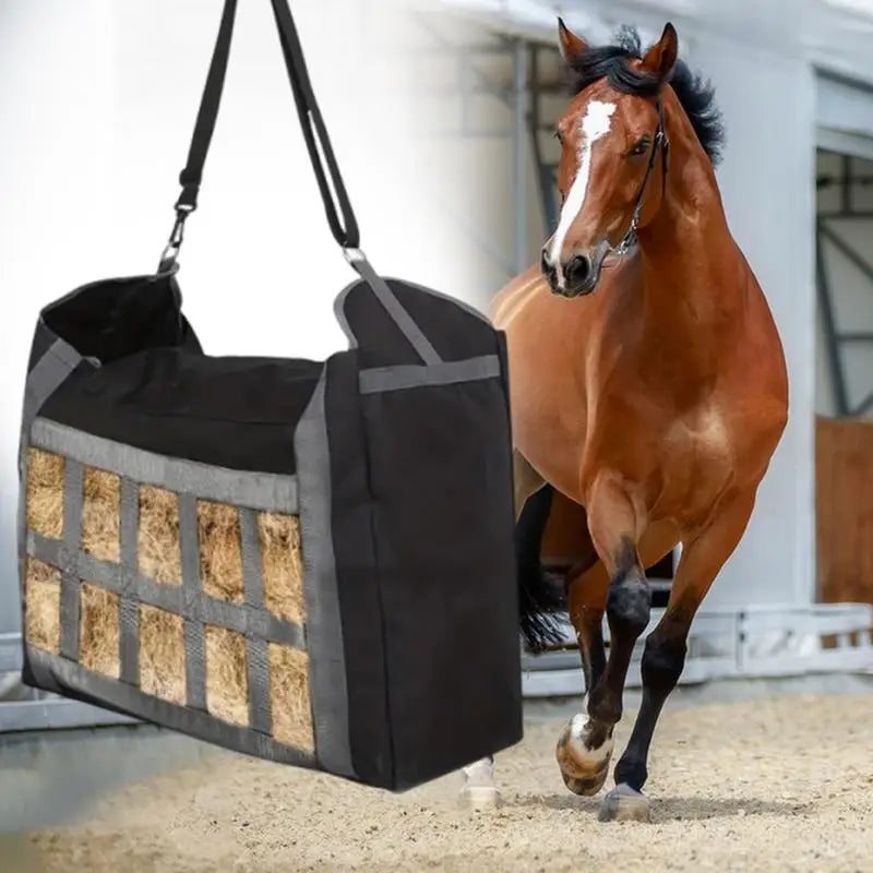 Horse Hay Bag Strong Load Bearing Hangable Horse Feeder Water Resistant Hay Storage Container Slow Feed Hay Bag