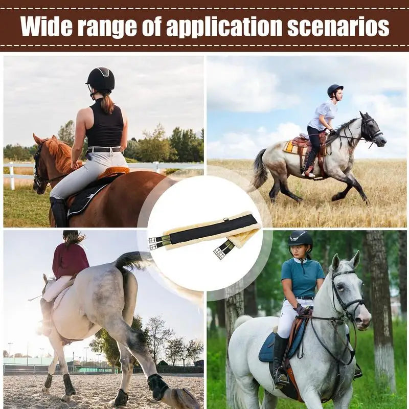 Horses Cinch Fleece Elastic Stainless Steel English Girth Heavy Duty Breathable Saddle Accessories