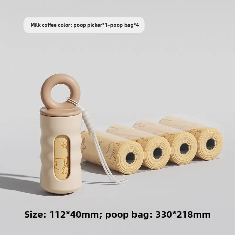 Cute Dog Poop Bag Dispenser with 4 Rolls Dog Waste Bags