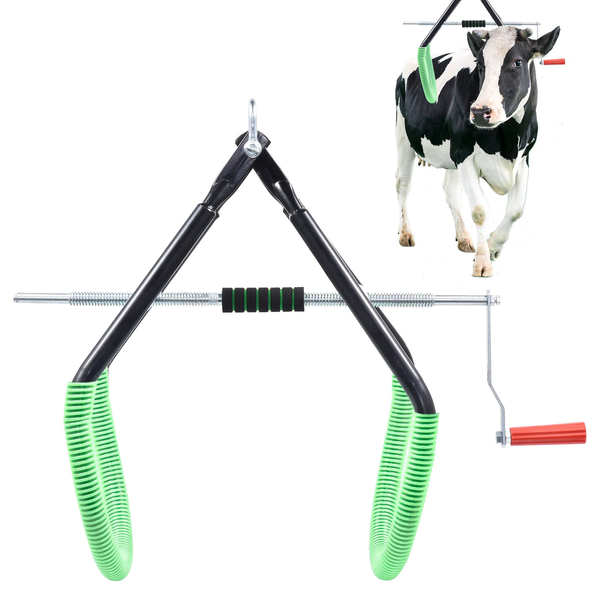 Heavy Duty Cow Hip Lift, 2204 Lbs Load Capacity Cattle Lifter with Adjustable Opening and Non-Slip Rubber Grips - Whiskersnwigglesshop