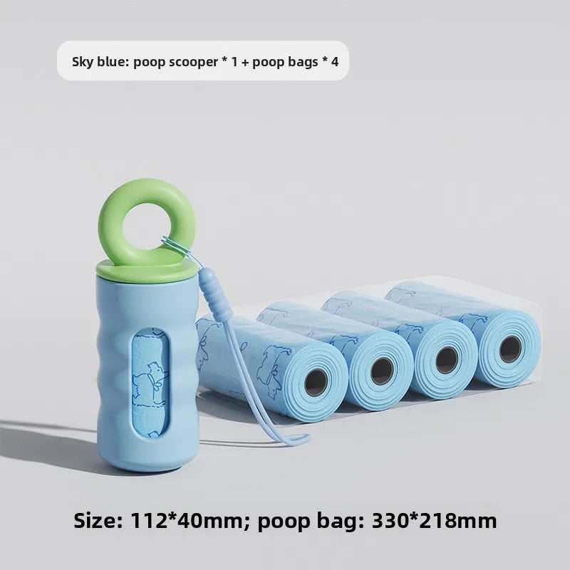 Cute Dog Poop Bag Dispenser with 4 Rolls Dog Waste Bags