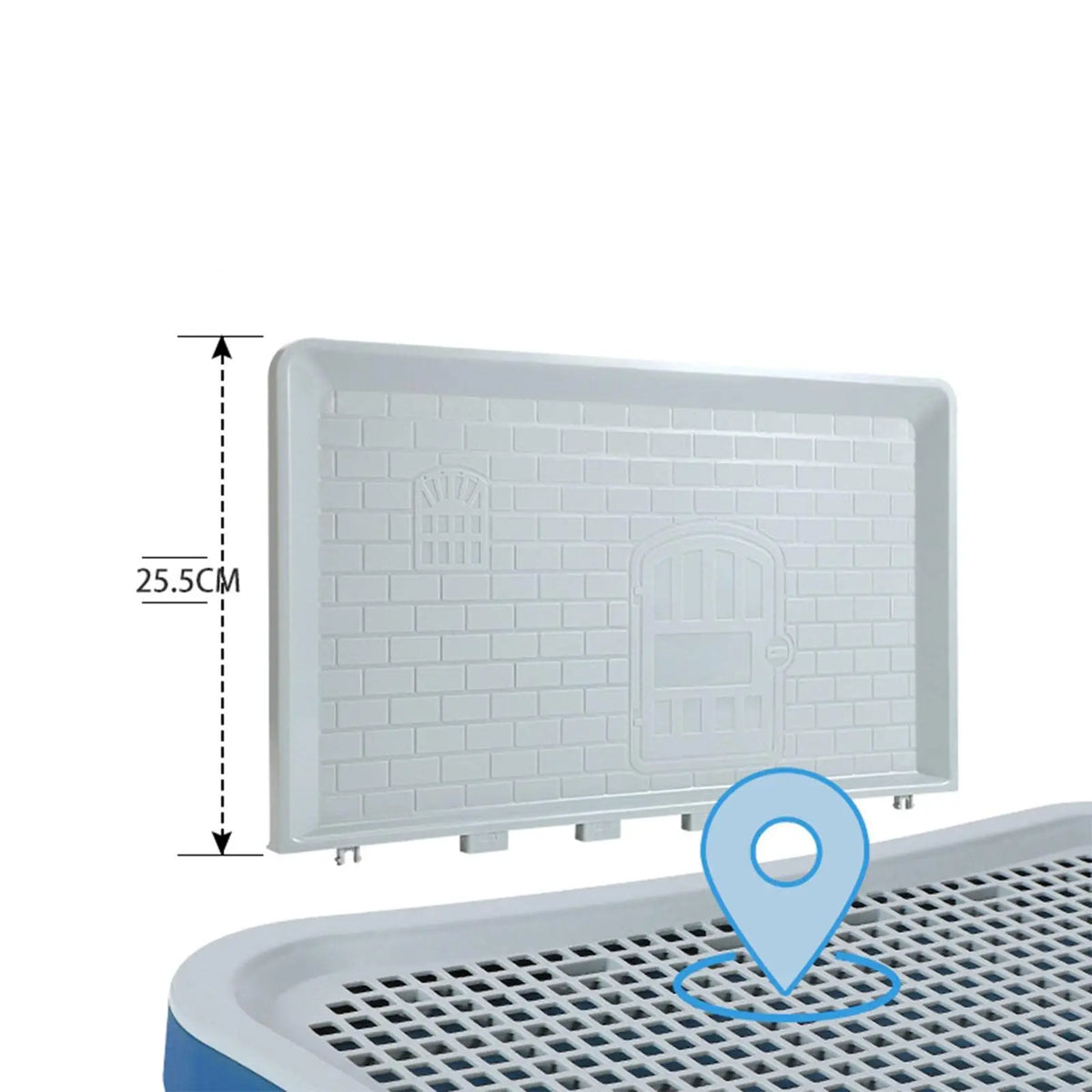 Indoor Potty Tray With Wall Column & Removable Mesh Pad Holder