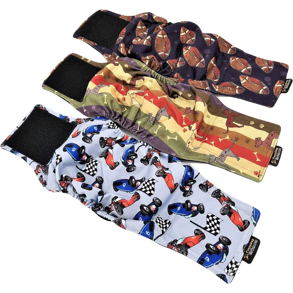 Pack of 6 Male Dog Diapers 4 - Layers of Absorbent Pads Waterproof Leak Proof Belly Band Wrap