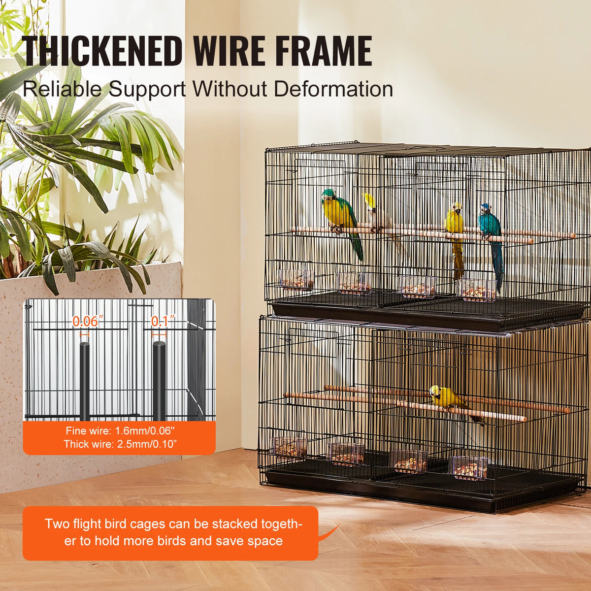 VEVOR 30-Inch Flight Bird Cage - Whiskersnwigglesshop