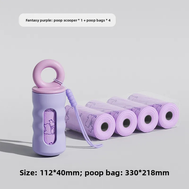 Cute Dog Poop Bag Dispenser with 4 Rolls Dog Waste Bags