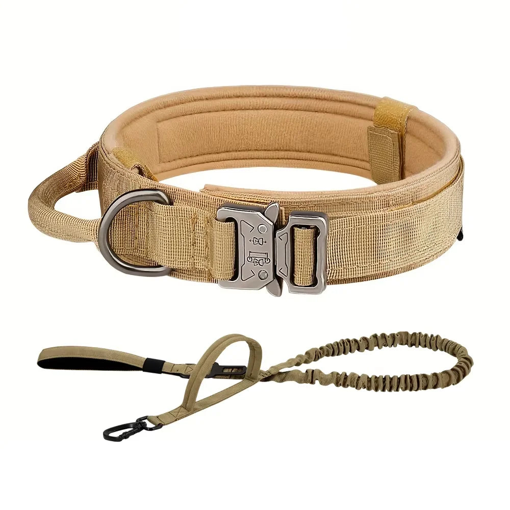 Adjustable Tactical Dog Training Collar And Leash Set with Control Handle Lead Collar