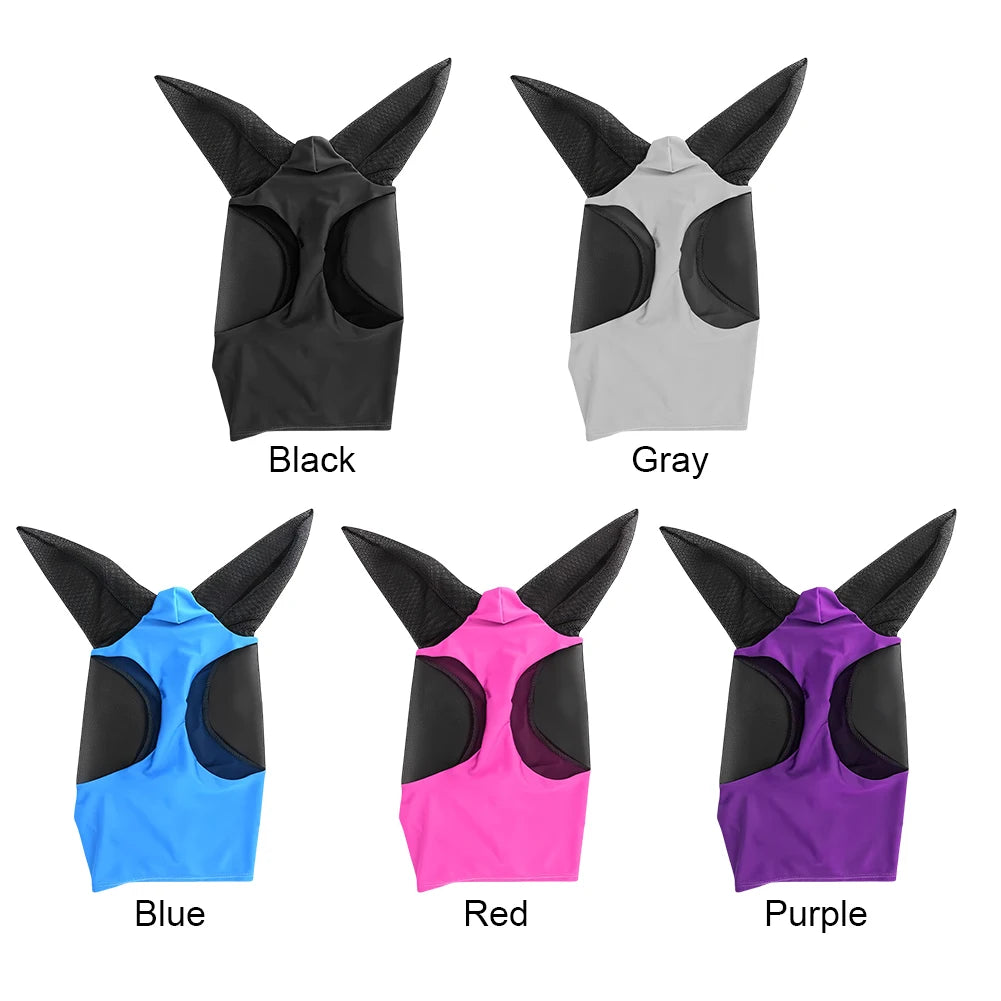 Anti Fly Stretchy Knitted Mesh Mask Breathable Anti Mosquito Mask Ear Protection Fly Mask Bonnet Net Anti-Worms