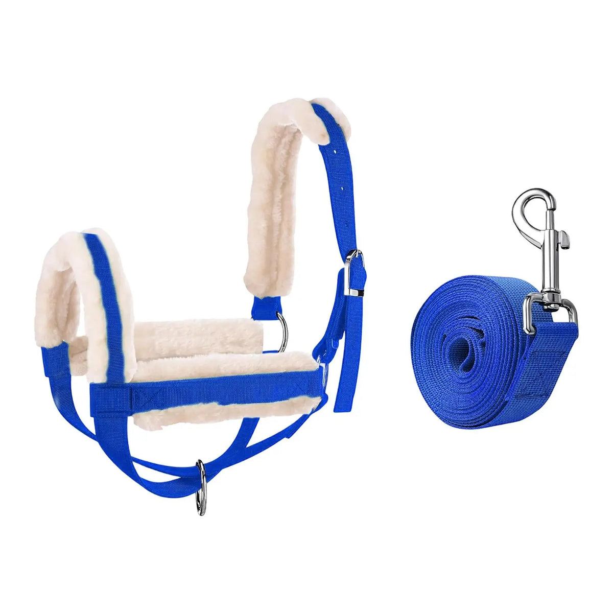 Professional Farm Ranch Animal Bridle Adjustable Nylon Halter with Lead Rope