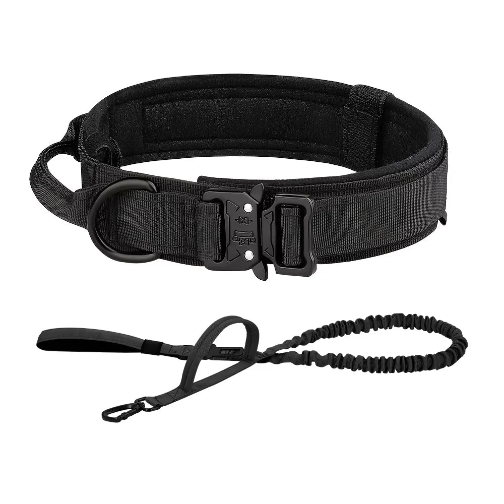 Adjustable Tactical Dog Training Collar And Leash Set with Control Handle Lead Collar