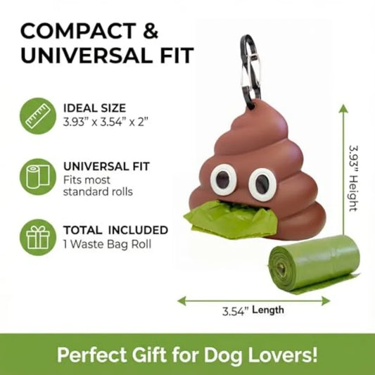 Cute Poop Shaped - Dog Poop Bag Dispenser for Dog Leash
