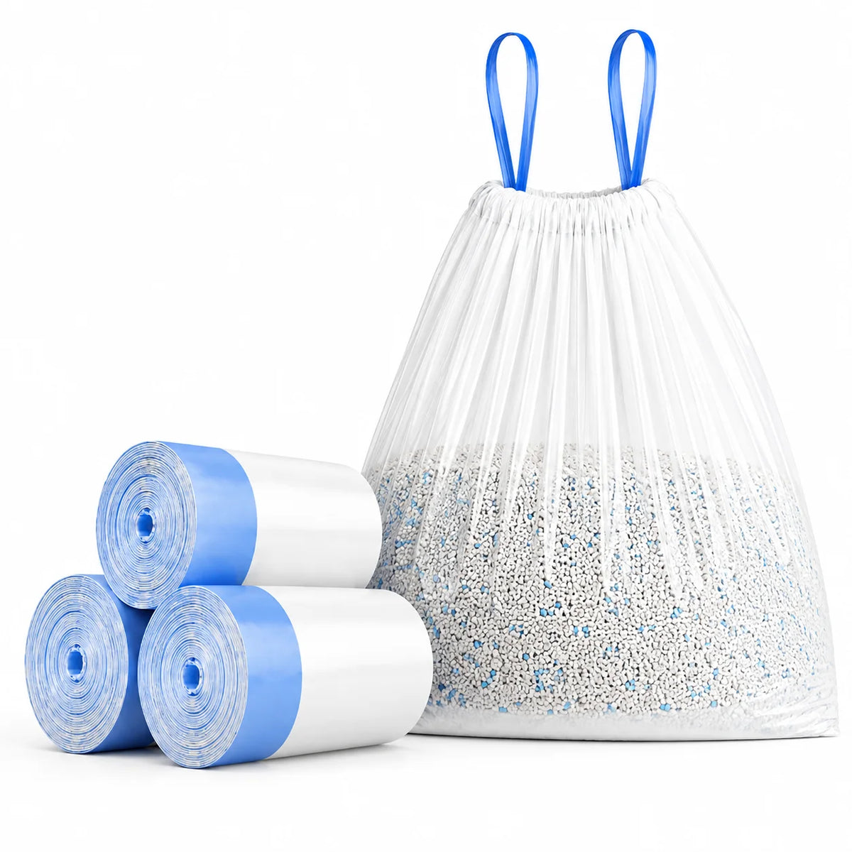 Premium Cat Litter Bags for Automatic Litter Boxes/60 Pack-Large Drawstring Liners - Whiskersnwigglesshop
