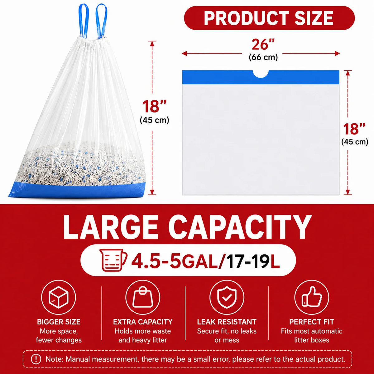 Premium Cat Litter Bags for Automatic Litter Boxes/60 Pack-Large Drawstring Liners - Whiskersnwigglesshop