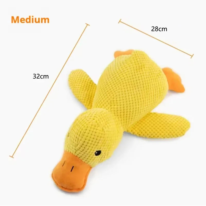 Yellow Duck Plush Dog Toy