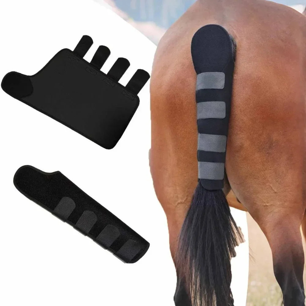 Adjustable Tail Guard with Magic Straps, Anti Rubbing Sleeve for Equestrian Riding Training