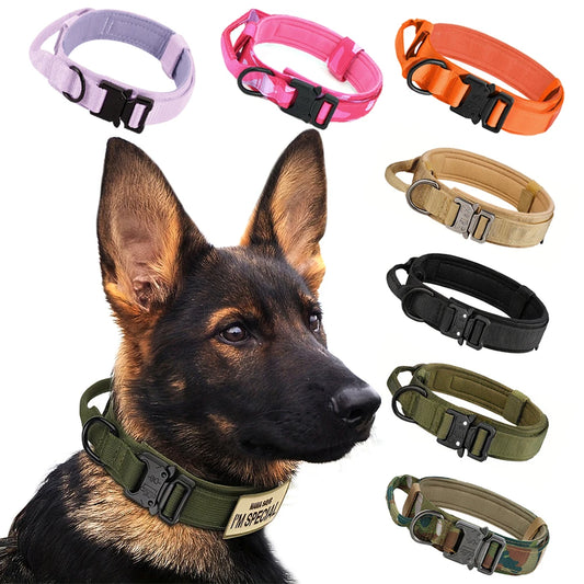 Adjustable Tactical Dog Training Collar And Leash Set with Control Handle Lead Collar