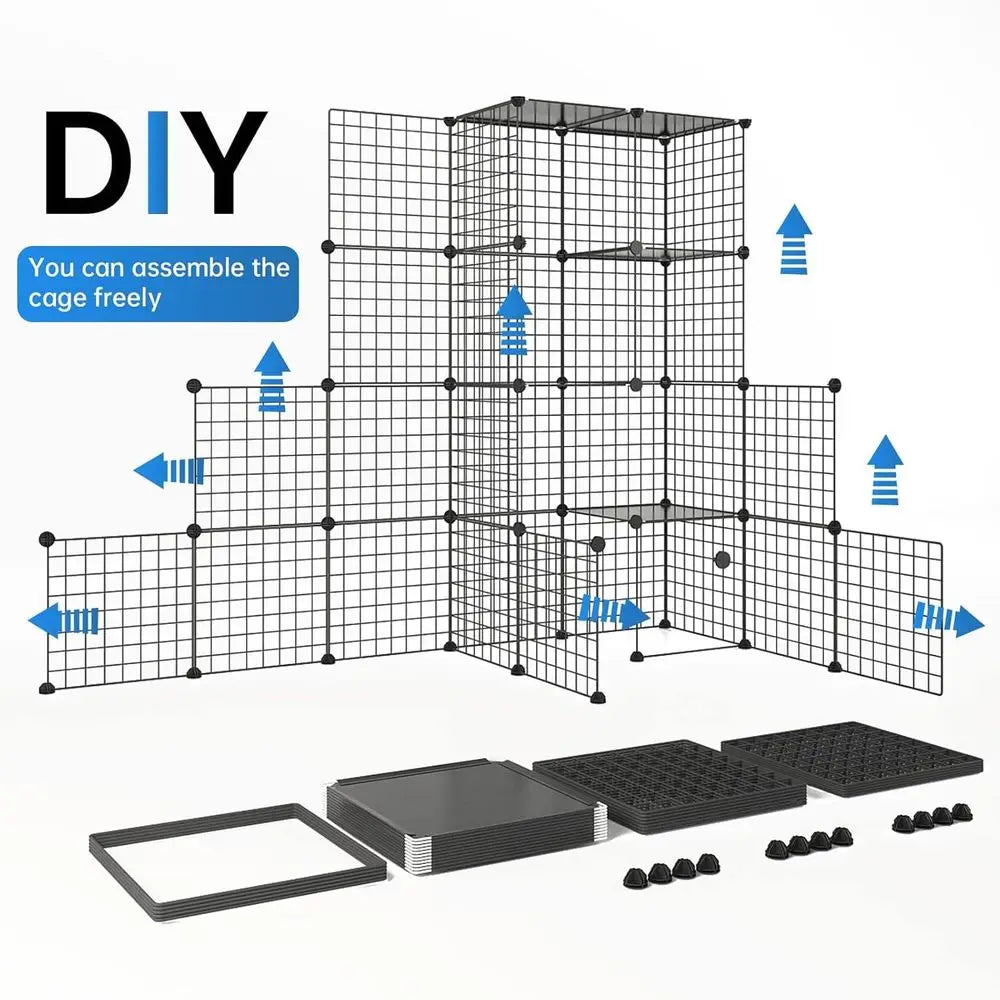 Large Cat Enclosure for Indoor With Detachable Panels