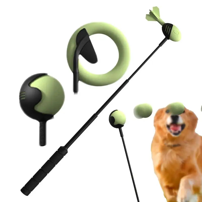 Dog Throwing Ball Toy with Pet Tennis Launcher Pole