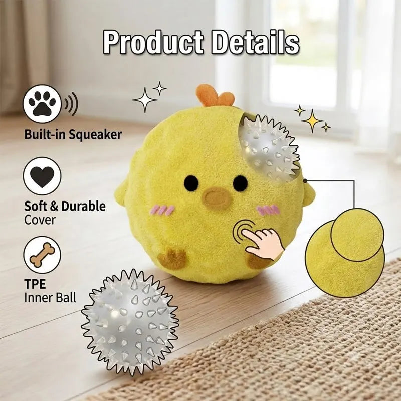 Interactive Squeaky Plush Dog Toy