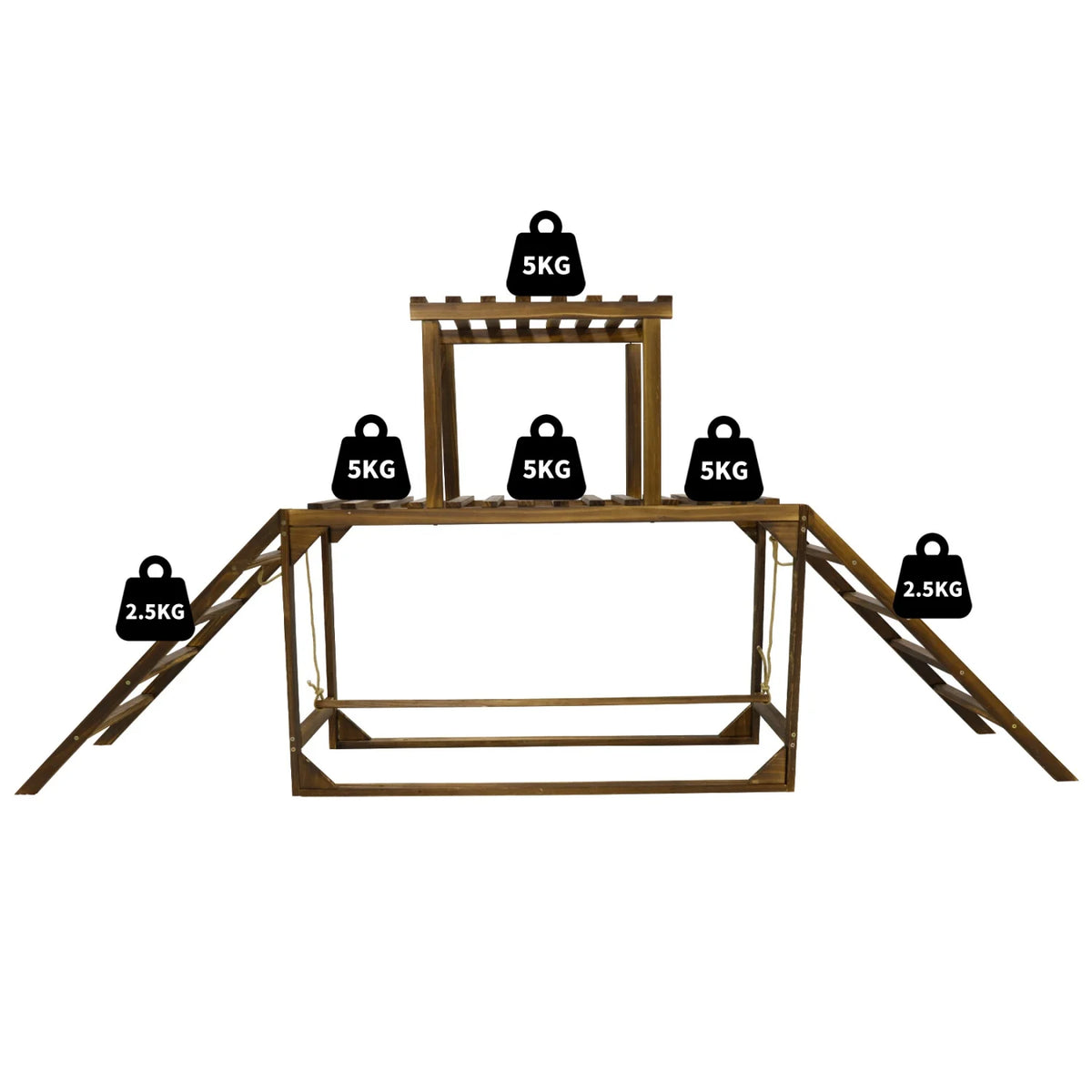 Pine Wood Chicken Perch Swing Roosting Bars with Swing & Ladder Activity
