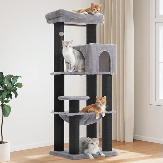 XL Large Cat Tree Tower with Thick Scratching Posts & Toy