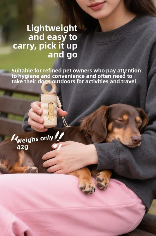 Cute Dog Poop Bag Dispenser with 4 Rolls Dog Waste Bags