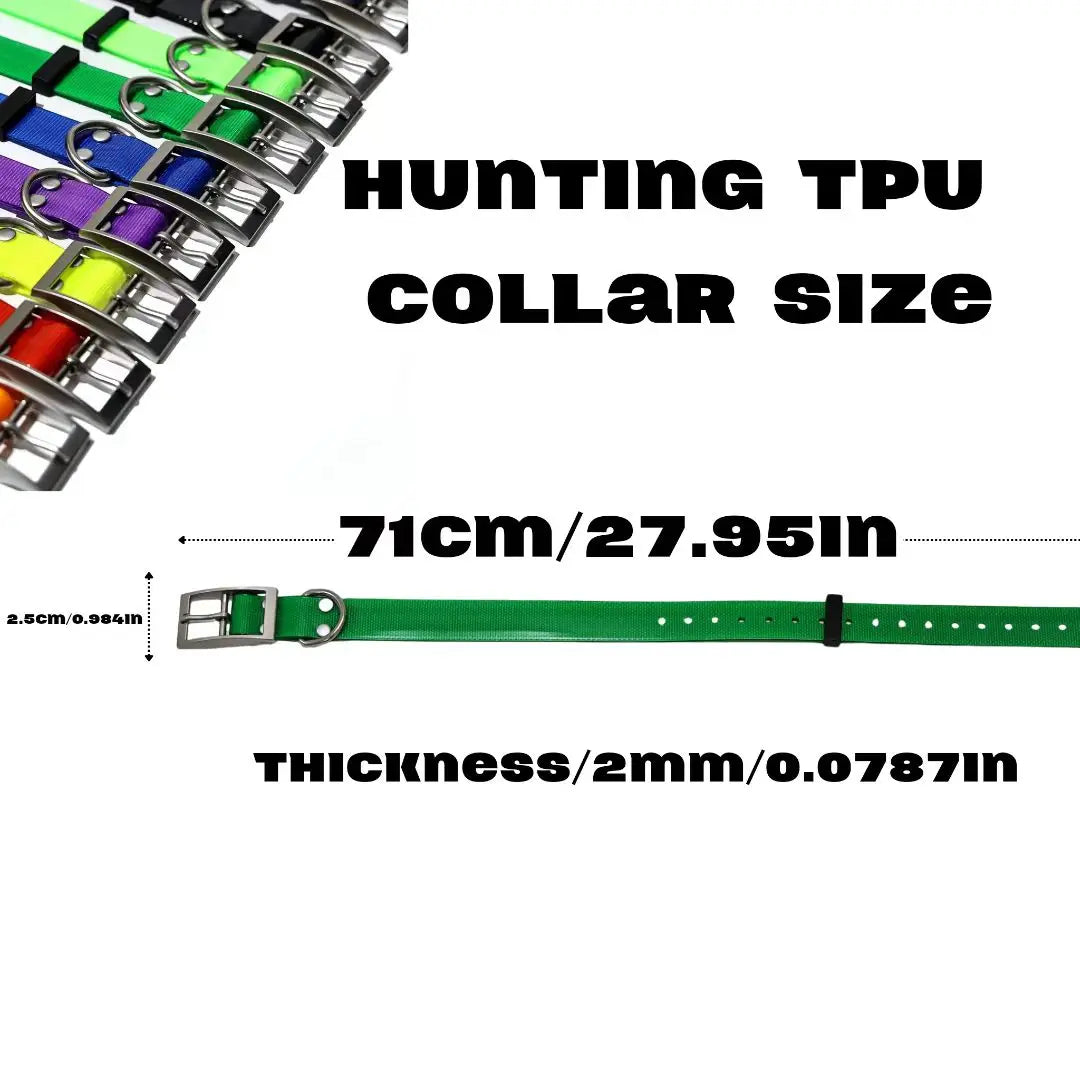 2.5cm Wide Heavy Duty TPU Waterproof Dog Collar in 8 Colors