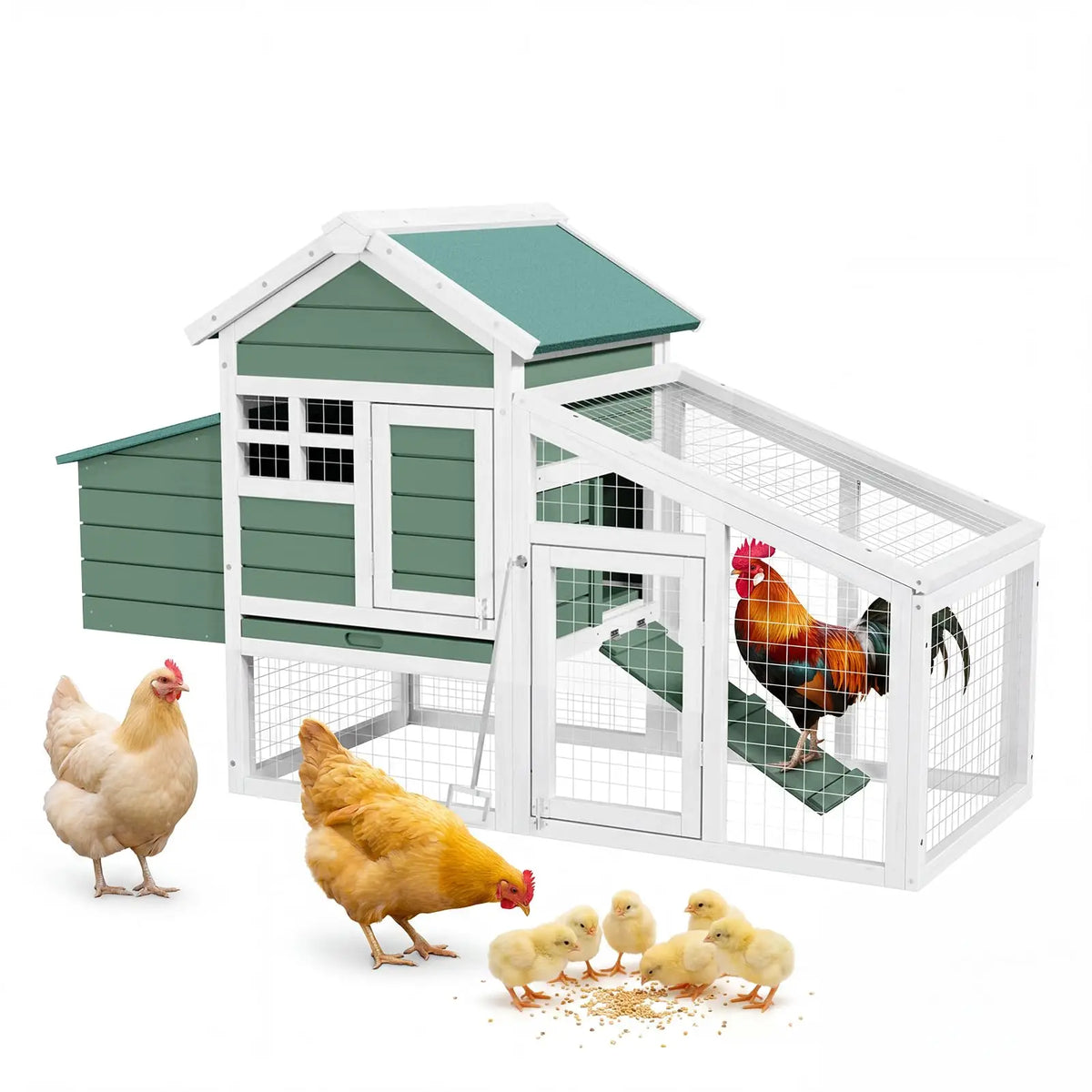 Wooden Chicken Coop With Nesting Box Outdoor Hen House