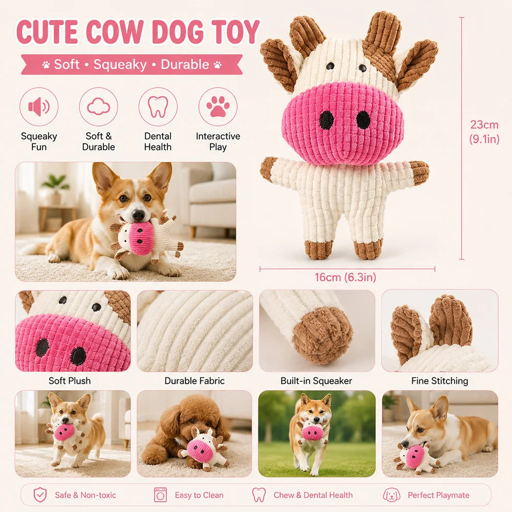 Pet Plush Toy with Squeaker for Dogs & Puppies