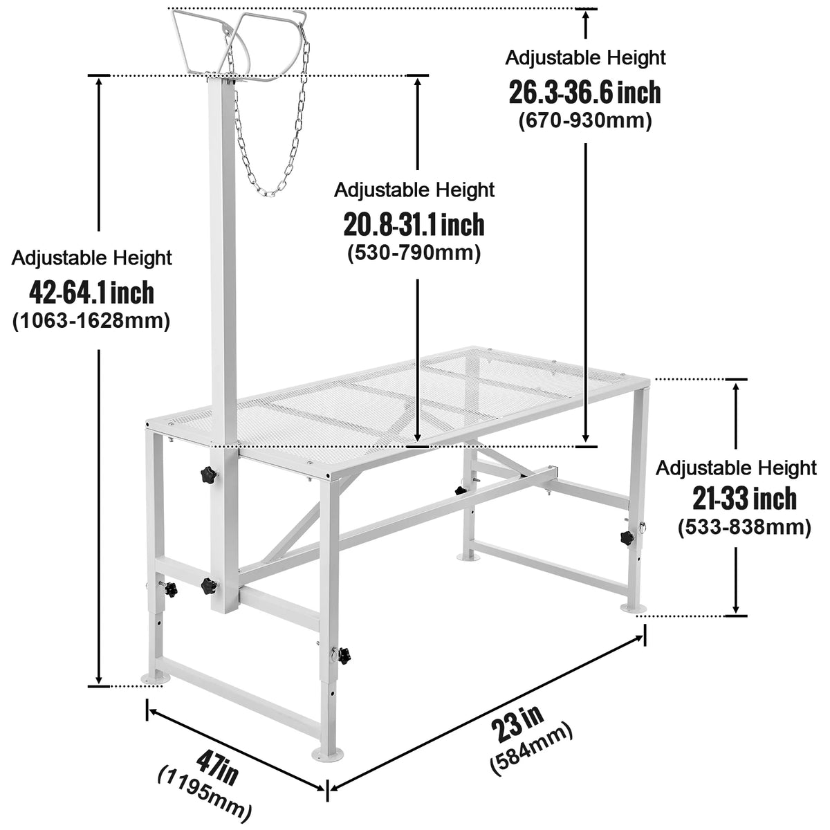 Goat & Sheep Livestock Metal Stand for Milking/Shearing - Stand 21" to 33" Adjustable Height - Whiskersnwigglesshop