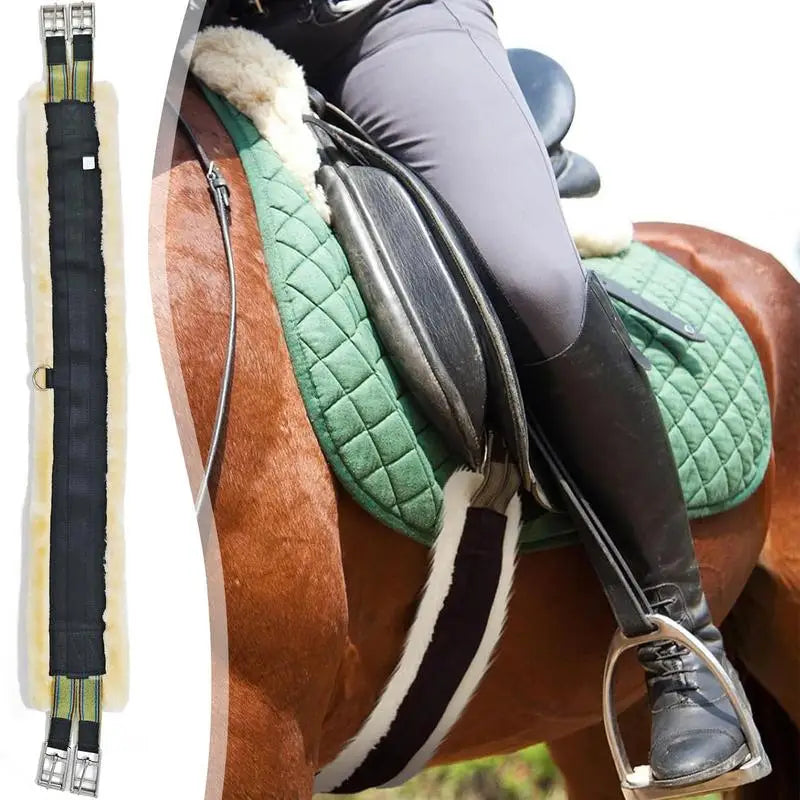 Horses Cinch Fleece Elastic Stainless Steel English Girth Heavy Duty Breathable Saddle Accessories