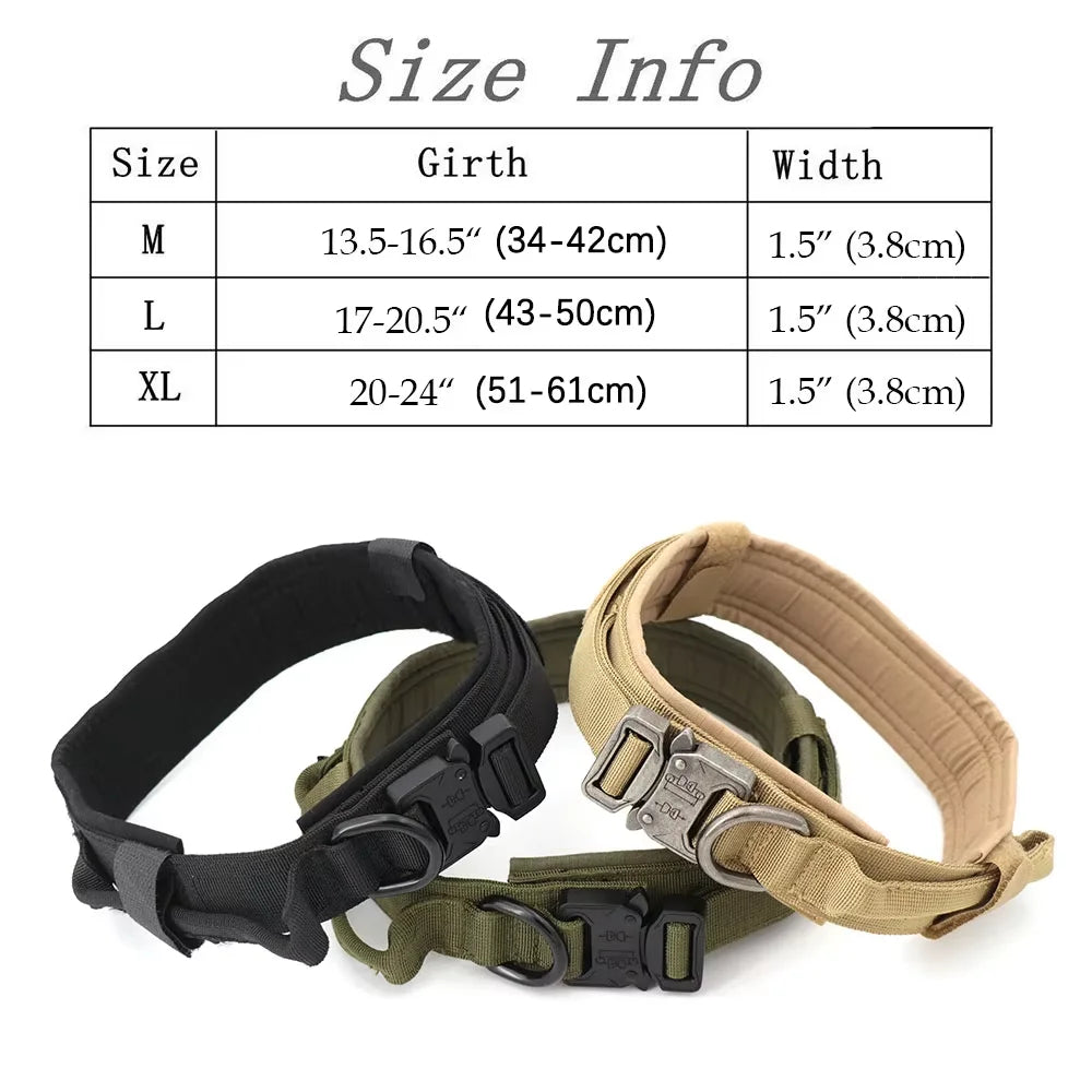 Adjustable Tactical Dog Training Collar And Leash Set with Control Handle Lead Collar