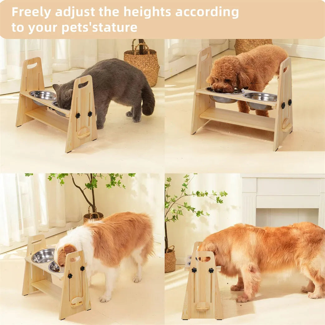 Adjustable Raised Feeder Stand/Feeder Station for Large Medium Small Pets