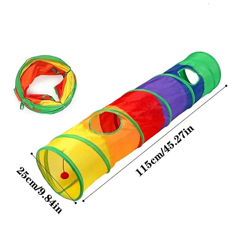 Foldable Interactive Cat Tunnel Tube Pet Toy For Kitten Indoor Entertainment Relieve Boredom