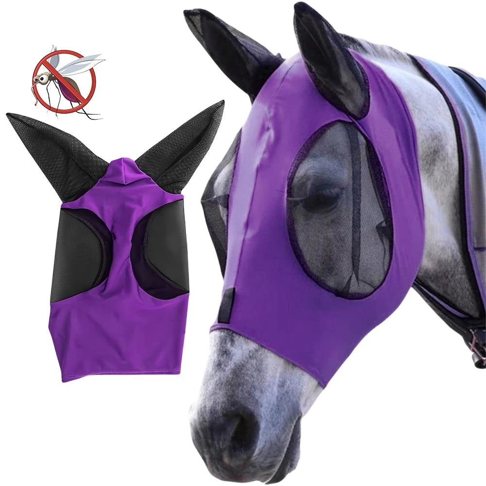 Anti Fly Stretchy Knitted Mesh Mask Breathable Anti Mosquito Mask Ear Protection Fly Mask Bonnet Net Anti-Worms