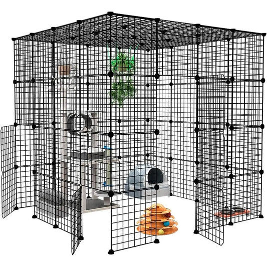 Large Cat Enclosure for Indoor With Detachable Panels