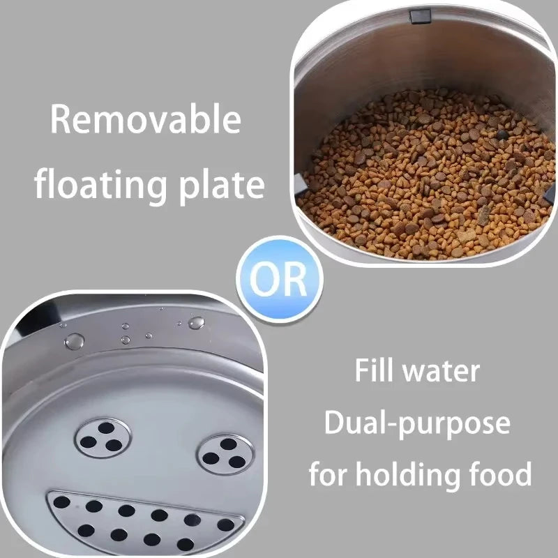 Big Capacity Stainless Steel Dog Floating Bowl/No Spill Anti-Splash Dog Water Dispenser