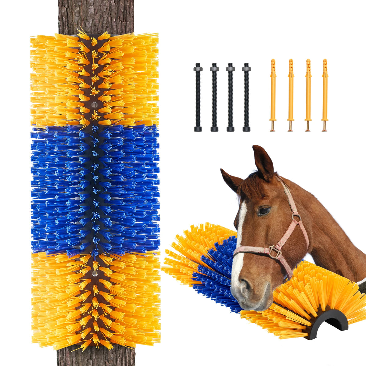 VEVOR Livestock Scratching Brush for Back Itch Relief & Grooming for Horse/Cattle - Whiskersnwigglesshop
