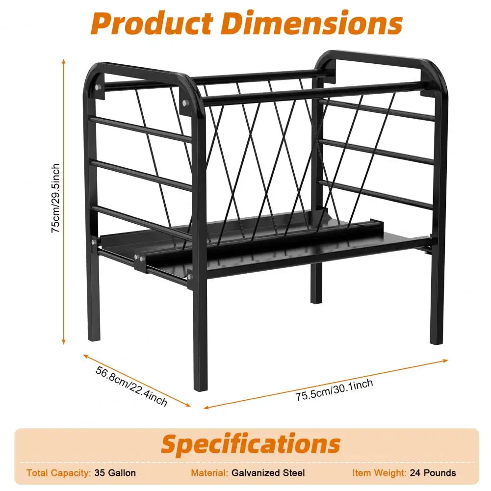 35 Gallon Livestock Forage 2 in 1 Galvanized Steel Heavy Duty Feeder - Whiskersnwigglesshop