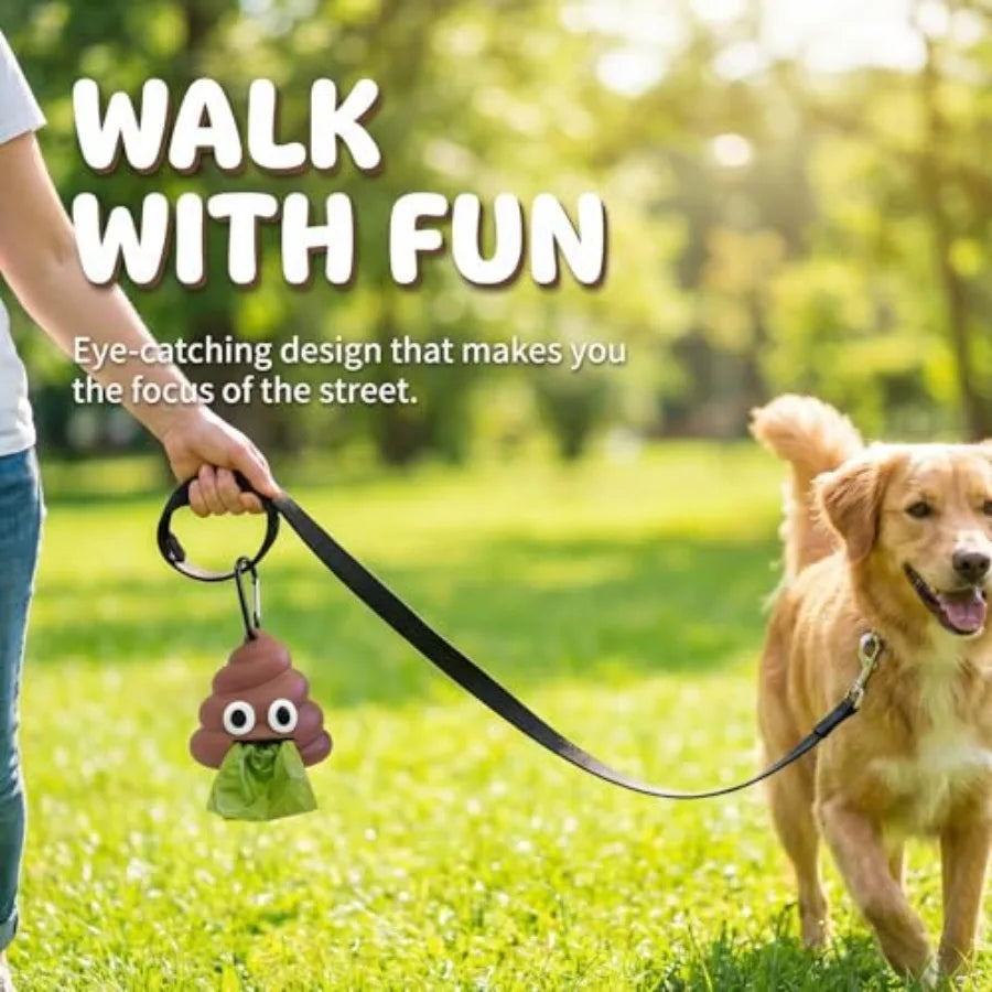 Cute Poop Shaped - Dog Poop Bag Dispenser for Dog Leash