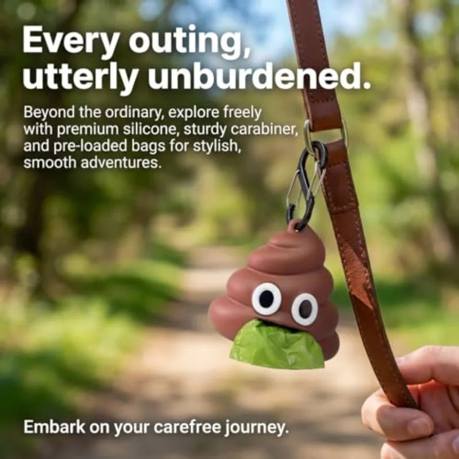 Cute Poop Shaped - Dog Poop Bag Dispenser for Dog Leash