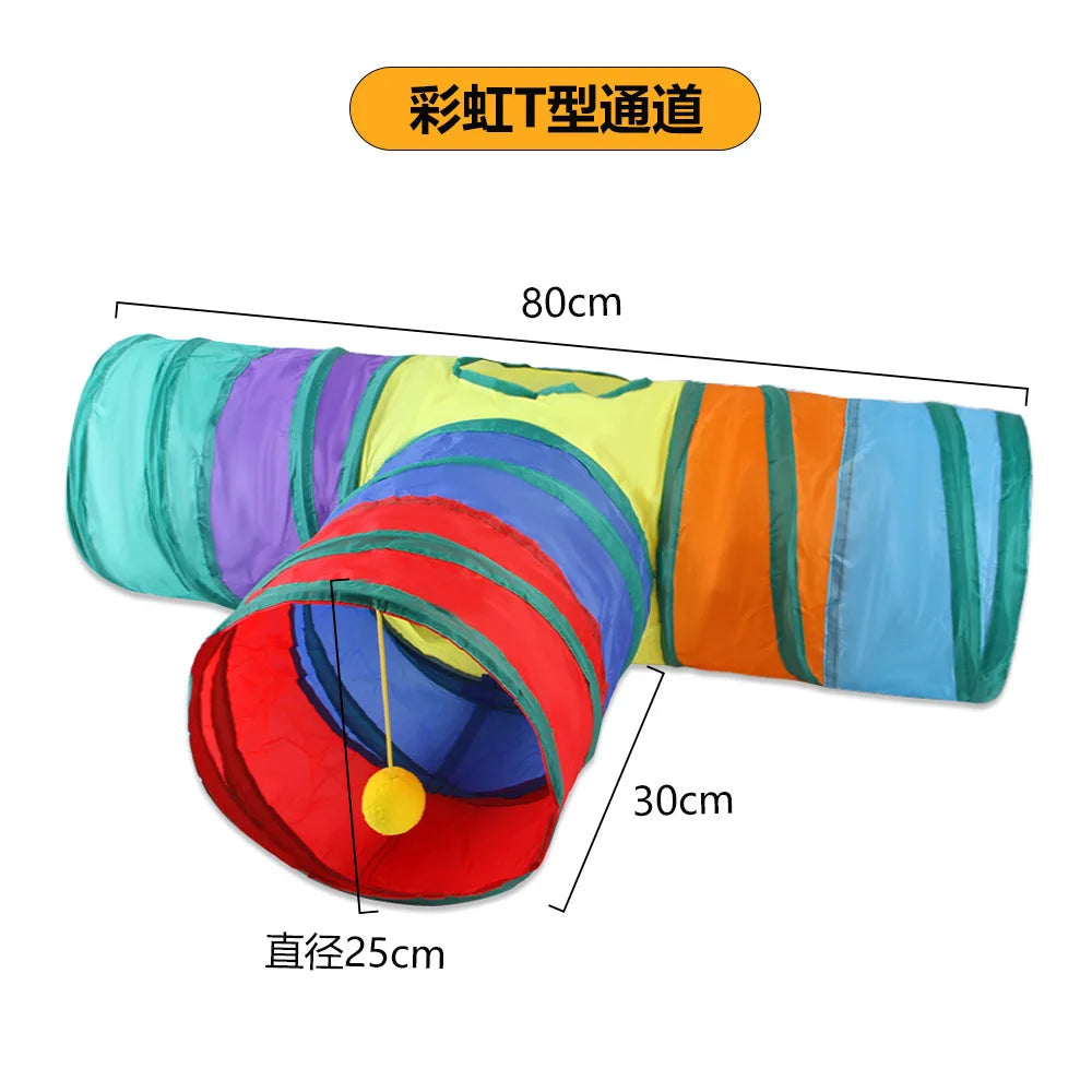 Foldable Interactive Cat Tunnel Tube Pet Toy For Kitten Indoor Entertainment Relieve Boredom