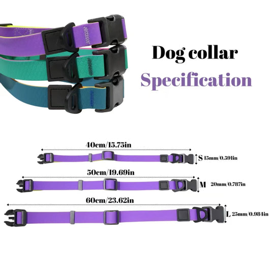 Two‑Tone Waterproof PVC Dog Collar Leash Set with Quick Release Buckle