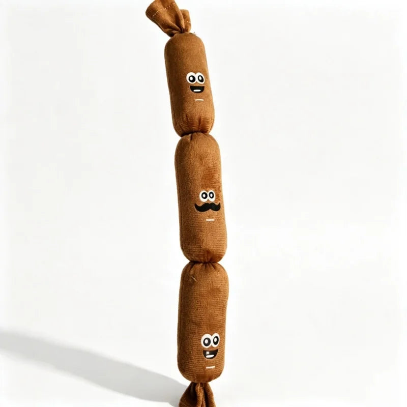 Sausage Shaped Squeaky Plush Dog Toy