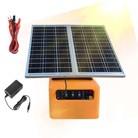 Solar Electric Fence Charger 4 Gear 6/8/10/12KV Adjustable 1.5 J for Farm Livestock - Whiskersnwigglesshop