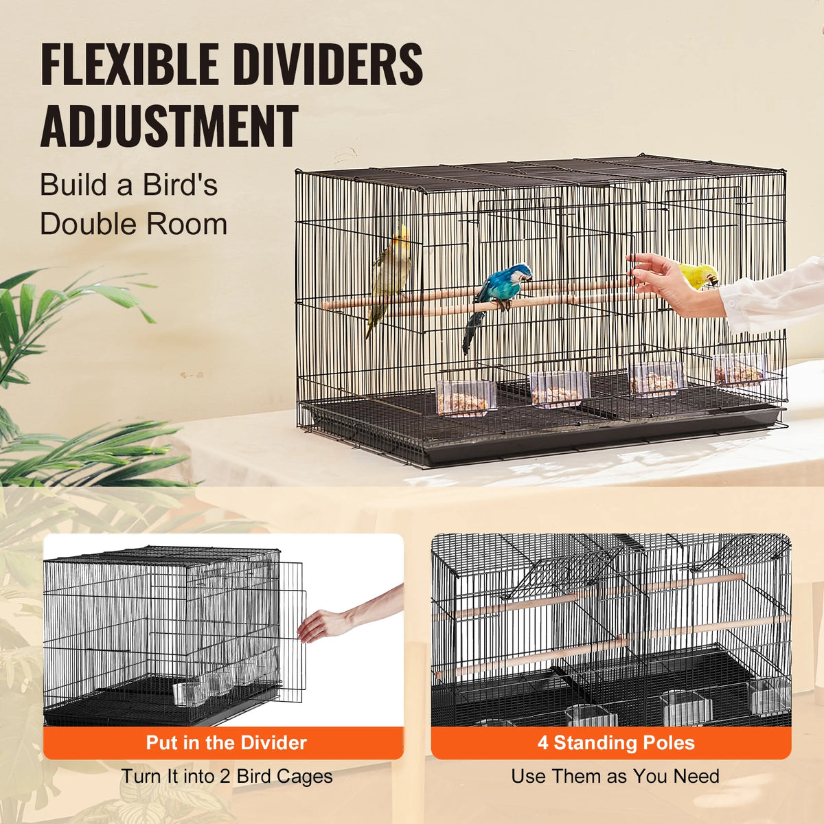 VEVOR 30-Inch Flight Bird Cage - Whiskersnwigglesshop