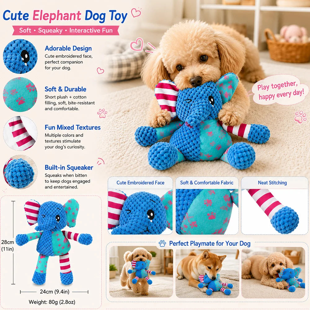 Pet Plush Toy with Squeaker for Dogs & Puppies