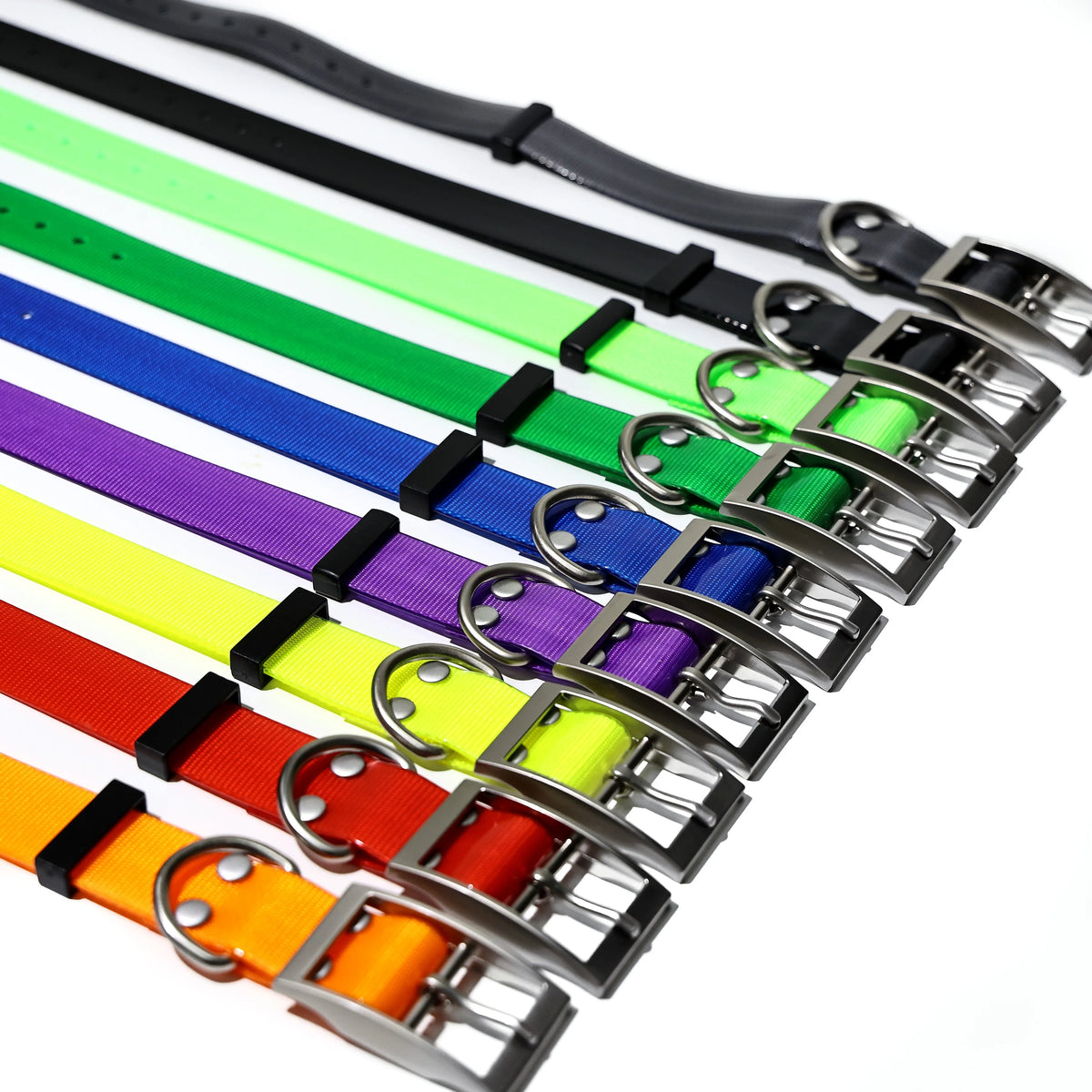 2.5cm Wide Heavy Duty TPU Waterproof Dog Collar in 8 Colors
