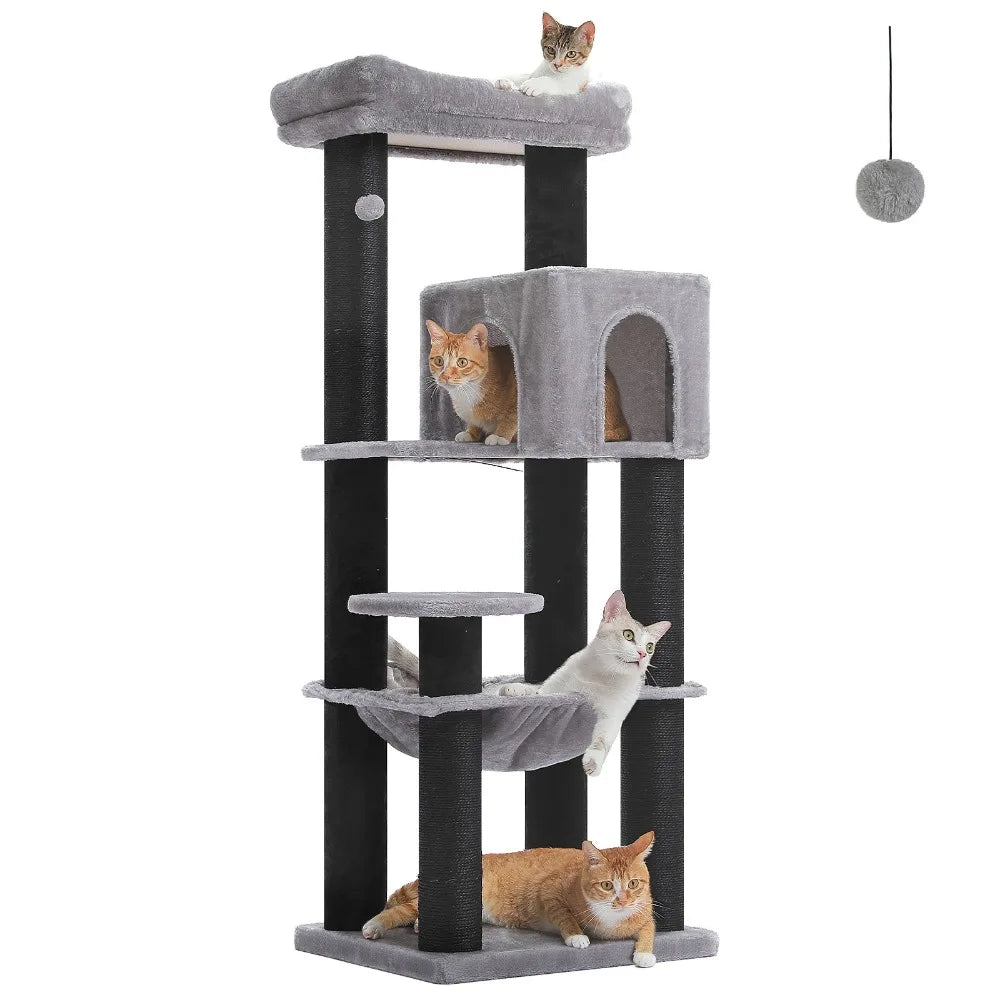 XL Large Cat Tree Tower with Thick Scratching Posts & Toy
