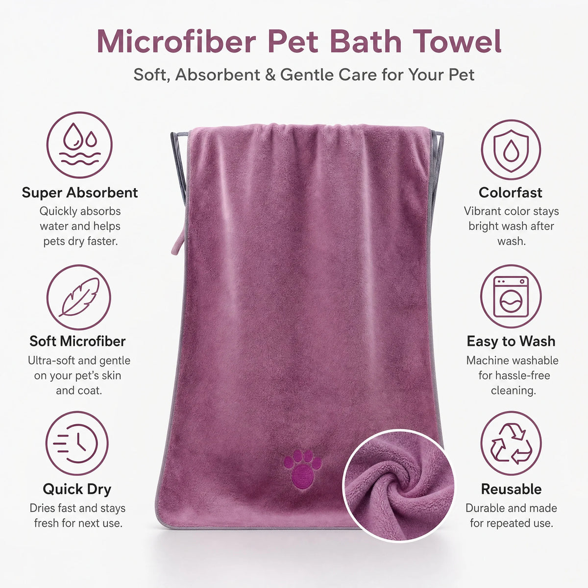 Microfiber Super Absorbent Pet Towels
